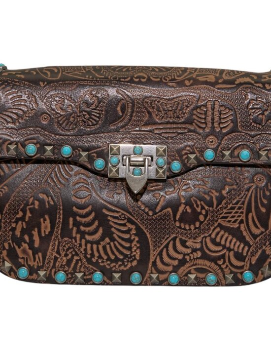 Valentino Handbags - Valentino Guitar Rockstud Dark Brown
